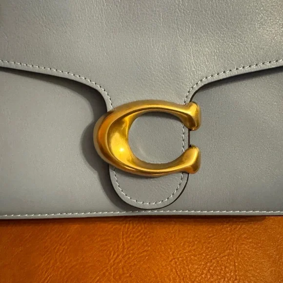 Coach chain tabby shoulder in bluebell and brass. - Picture 4 of 13